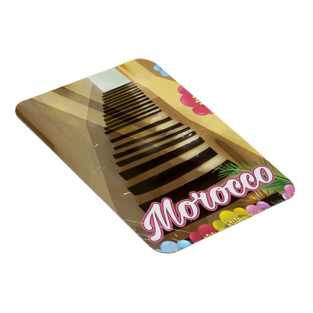 Old town Morocco travel poster Magnet (Right Side)