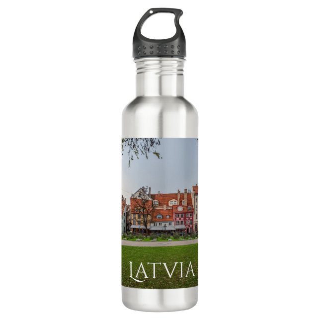 Old town of Riga in autumn 710 Ml Water Bottle (Front)
