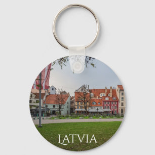 Old town of Riga in autumn Keychain