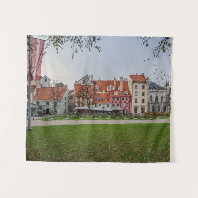 Old town of Riga in autumn Tapestry (Front (Horizontal))
