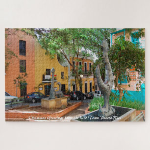 Old Town Puerto Rico. Christmas Greetings Jigsaw Puzzle