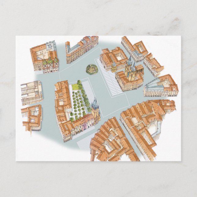 Old Town Square. Prague Czech Postcard (Front)