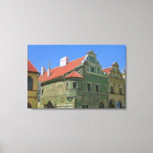 Old town square surrounded by 16th-century 2 canvas print