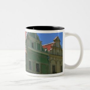 Old town square surrounded by 16th-century 2 Two-Tone coffee mug