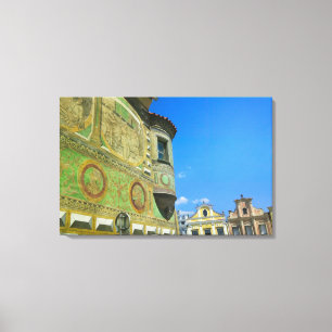 Old town square surrounded by 16th-century canvas print