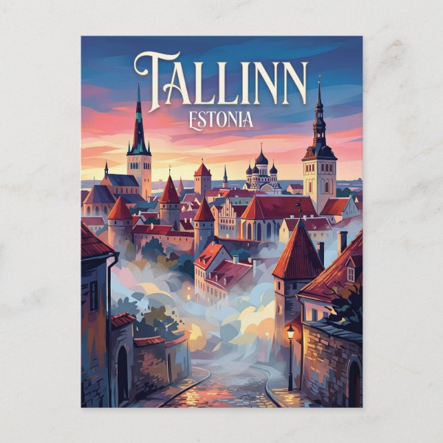 Old Town Tallinn Estonia Postcard (Front)