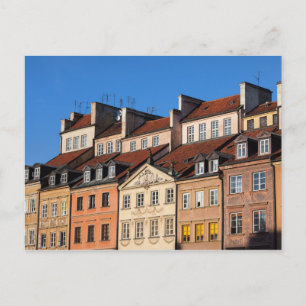 Old Town Tenement Houses in Warsaw Postcard