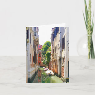Old Town Venice Canal, romantic Italy scene Card