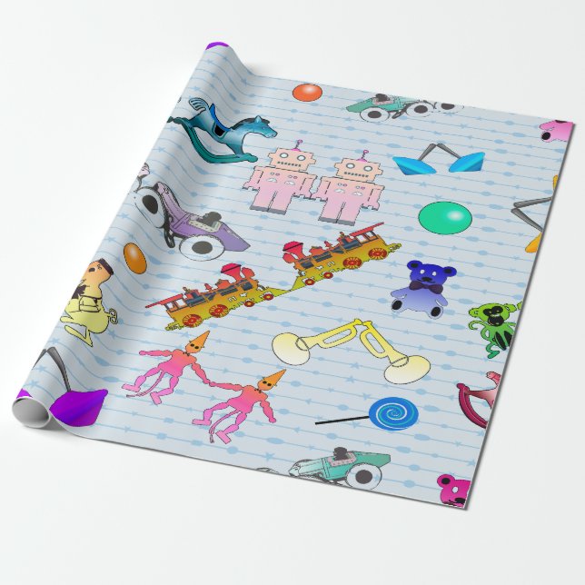 Old Toys Wrapping Paper (Unrolled)