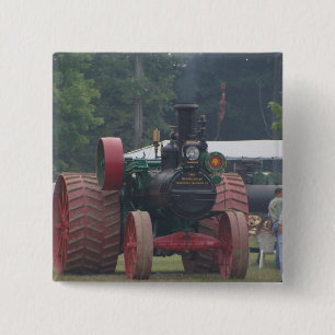 Old Tractor 2 Inch Square Button