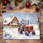 Old Tractor and Barn Snowy Winter Farm Christmas Holiday Card<br><div class="desc">Share the enchantment of a snowy winter farm with our delightful Christmas holiday card. This charming card features a beautiful barn and an old tractor surrounded by a serene, snow-covered landscape. It's the perfect way to send warm wishes and spread the holiday cheer to your loved ones. Capture the magic...</div>