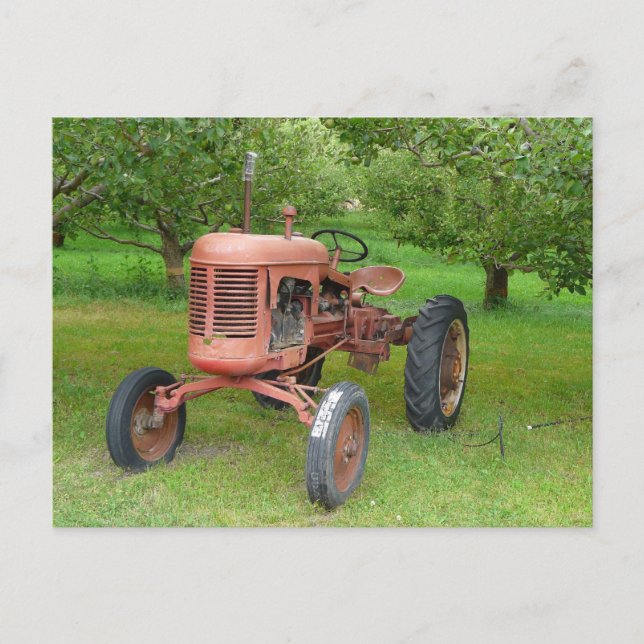 Old Tractor in the Orchard Postcard (Front)