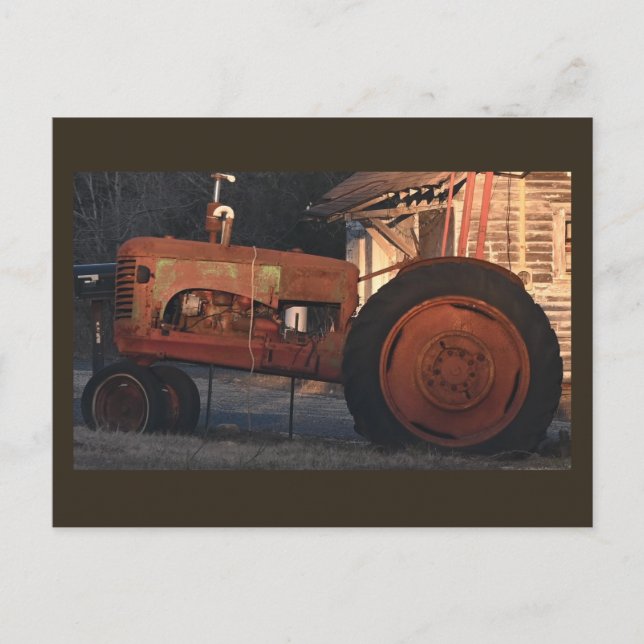 Old Tractor Photo Postcard (Front)