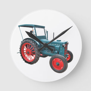 old tractor round clock