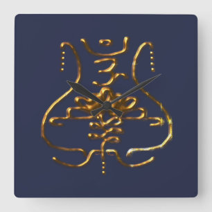 old traditional Buddhist symbolism Square Wall Clock