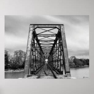 Old Train Bridge over the Big Blue River Poster