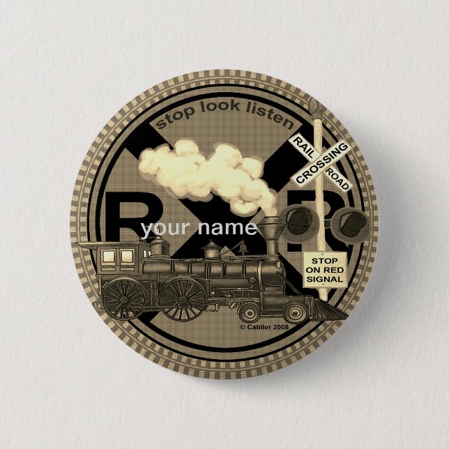 Old Train   pin button (Front)