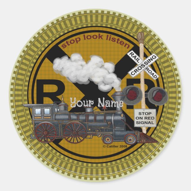 Old Train Round Sticker (Front)
