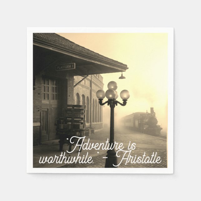 Old Train Station Adventure Paper Napkins (Front)