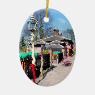 OLD TRAIN STATION CERAMIC ORNAMENT