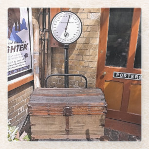OLD TRAIN STATION GLASS COASTER