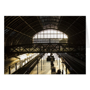 Old Train Station with Passenger Train Photo Note