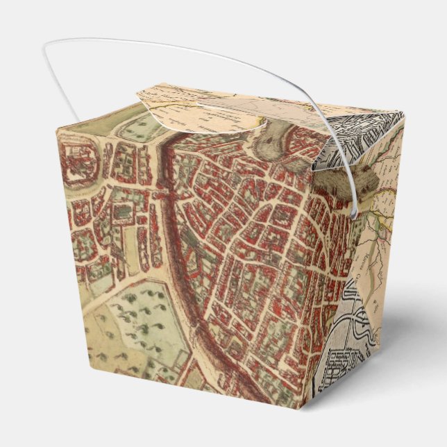 Old Travel Maps Vintage Collage Favor Box (Back Side)
