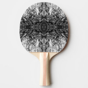 Old Tree Bark Black And White Photo Pattern Design Ping Pong Paddle