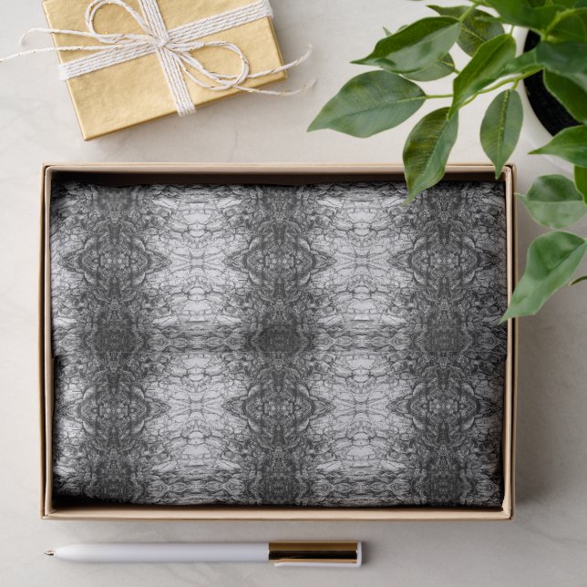 Old Tree Bark Black And White Photo Pattern Design Tissue Paper (Gift)