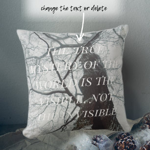 Old Tree in a Misty Forest Throw Pillow