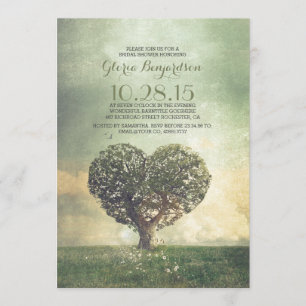 Old tree rustic country bridal shower invitation