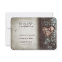 Old tree rustic wedding RSVP cards