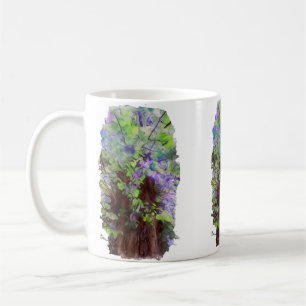 Old Tree Thick Branches Green and Blue Colours Coffee Mug