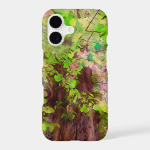 Old Tree Thick Branches Green and Purple Magic