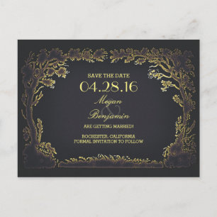 old trees avenue vintage save the date postcards