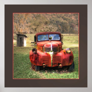 Old Truck and Outhouse Poster