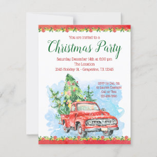 Old Truck Christmas Party Invitations