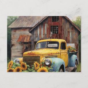 Old Truck Scenery Postcard