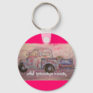 Old Trucks Rock Keychain