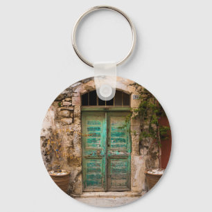 Old Turquoise Door Keychain