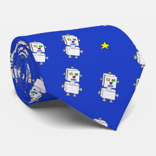 Old Type Robots(Blue) Tie