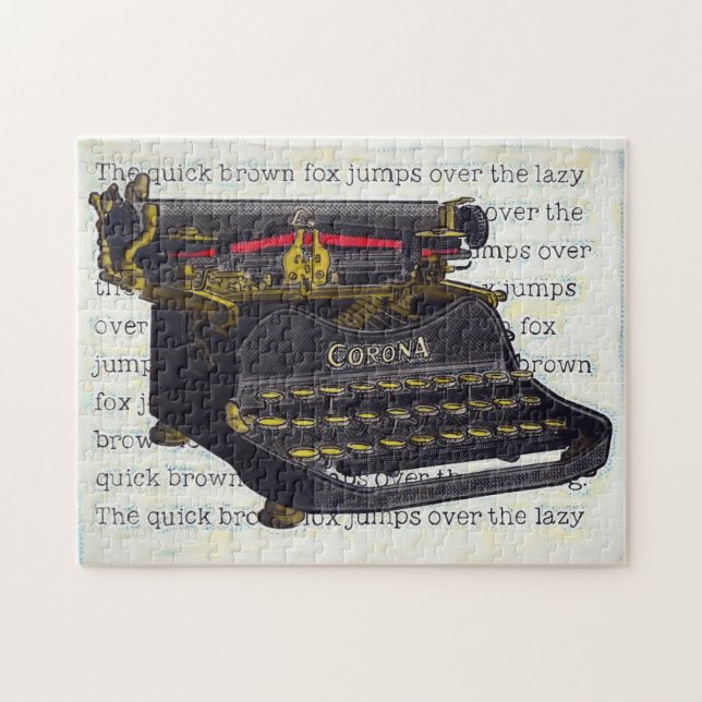 Old Typewriter and Text Jigsaw Puzzle (Horizontal)