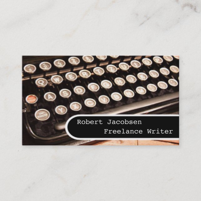 Old Typewriter Freelance Writer Business Cards (Front)
