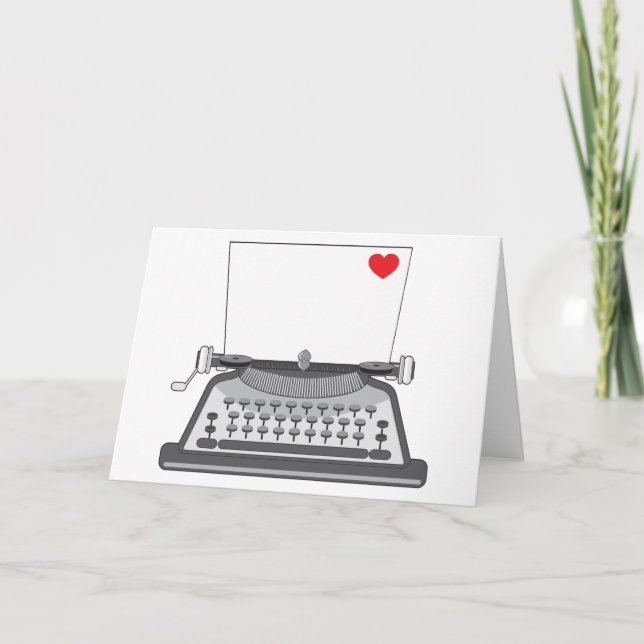 Old Typewriter Heart Card (Front)