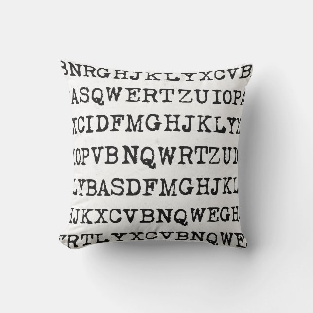 Old typewriter letters throw pillow (Front)