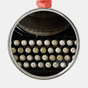 old typewriter metal ornament