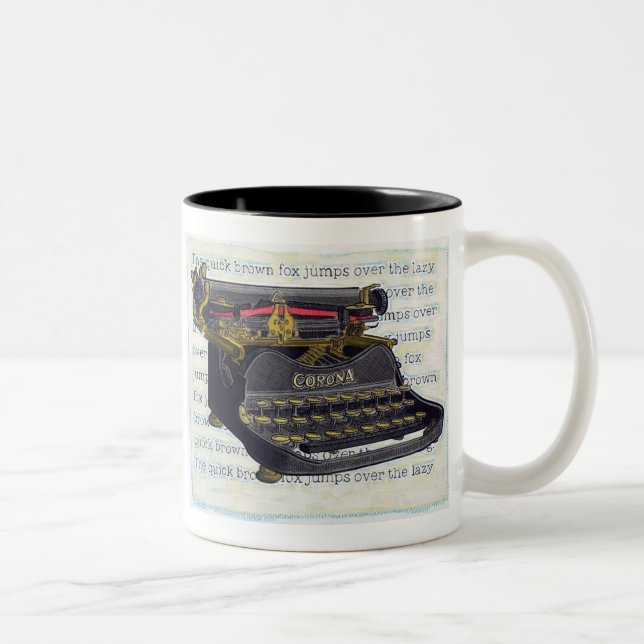 Old Typewriter Two-Tone Coffee Mug (Right)