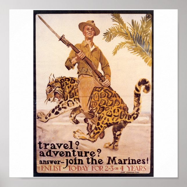 Old U.S. Marines Poster circa 1917 (Front)