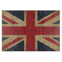 Old Union Jack Flag Glass Cutting Board