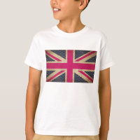 Old Union Jack in Pink Flag Kids Tee Shirt